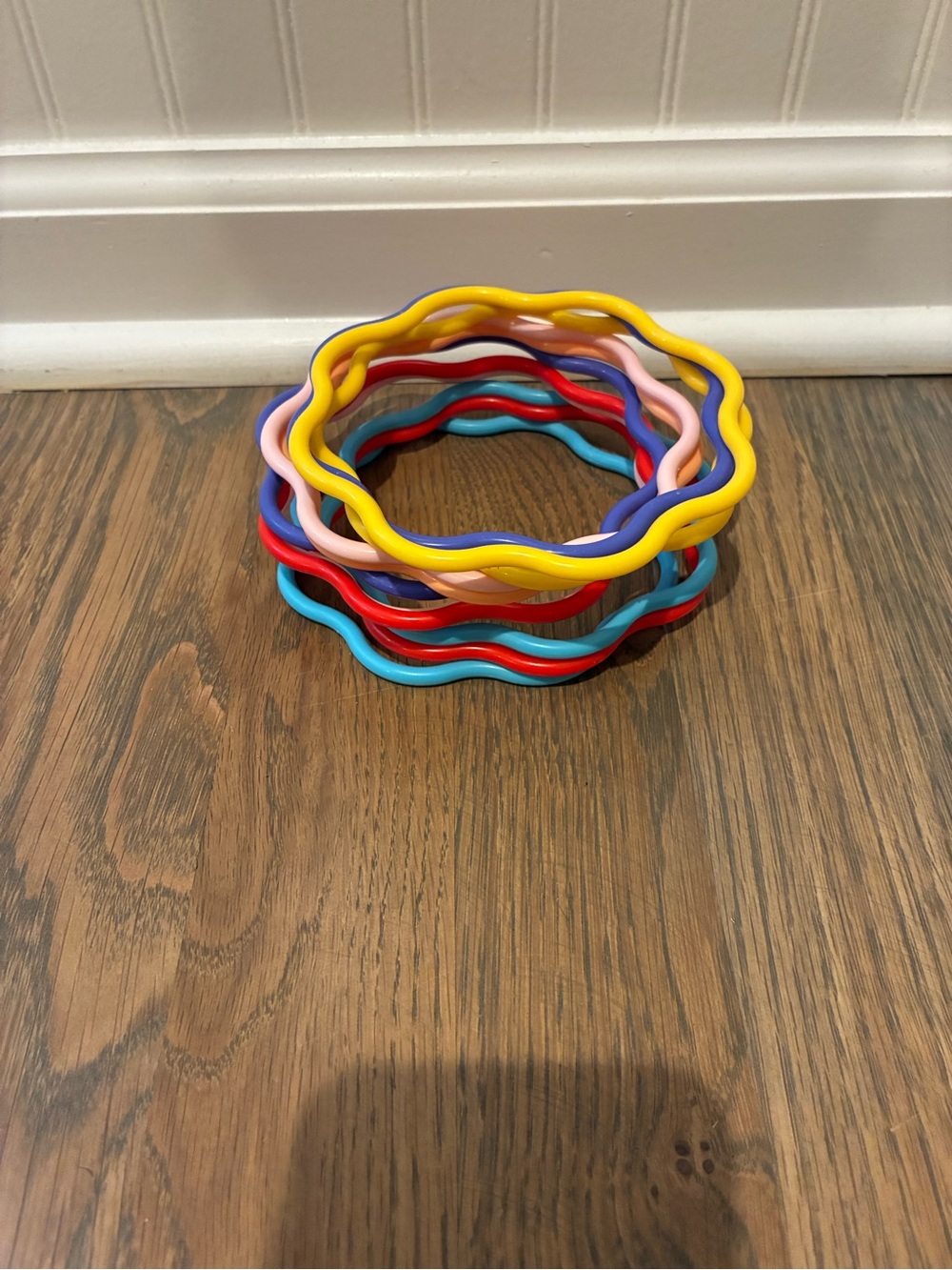 Kids Multicolor Wavy pool diving rings- Set of 6